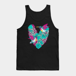 Flying Hummingbirds With Flowers Tank Top